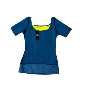 NEW Zaggora‎ Blue Pullover Hot Suit Thermal Fit Workout Neoprene Jacket Sz S